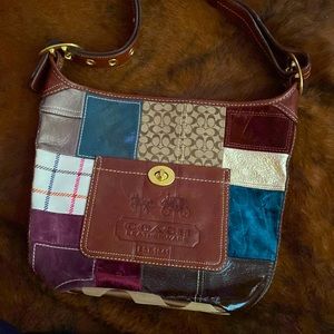 Patchwork Leather Coach Shoulder Bag